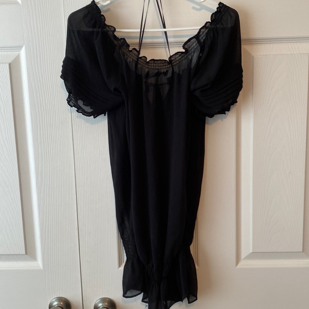 See Through Blouse. Black. Miley Cyrus & Max Azria